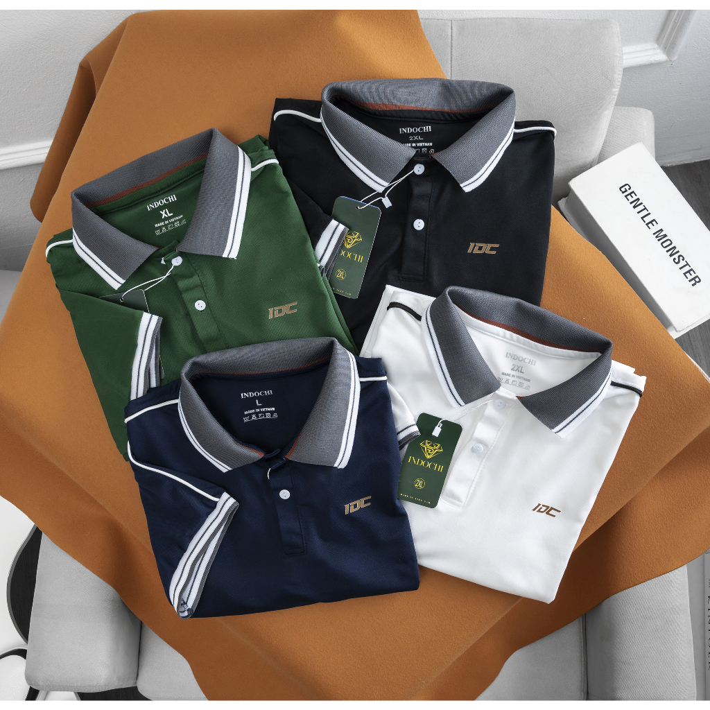 Áo polo nam ngắn tay in chữ IDC , áo polo có cổ vải cá sấu co dãn thoáng mát