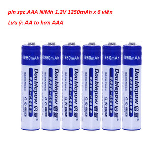 Bộ 6 pin sạc Ni-Mh 1.2V AAA Doublepow 1250mAh dùng Cho Remote Duong Lượng Chuẩn