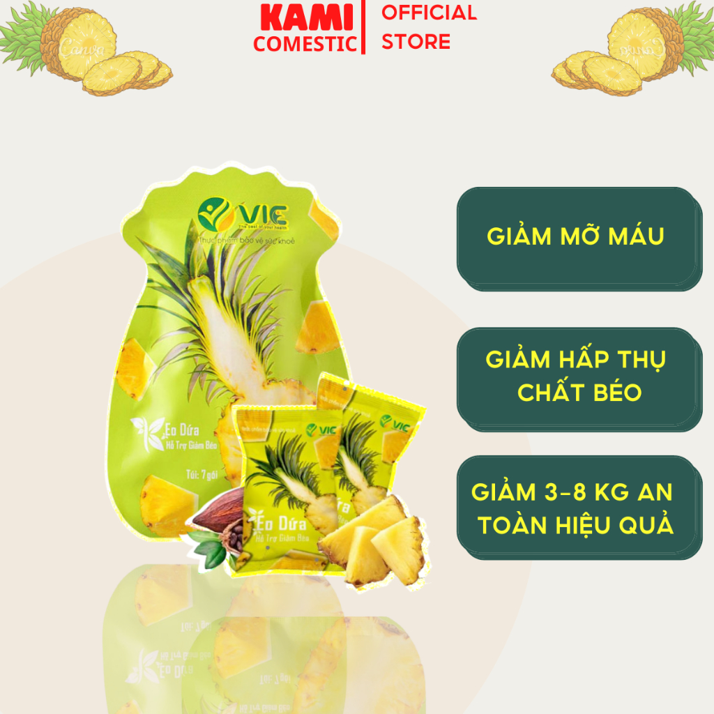 Kẹo dứa giảm cân chính hãng VIC Organic Plus – KAMI giảm nhanh cấp tốc giảm béo hiệu quả