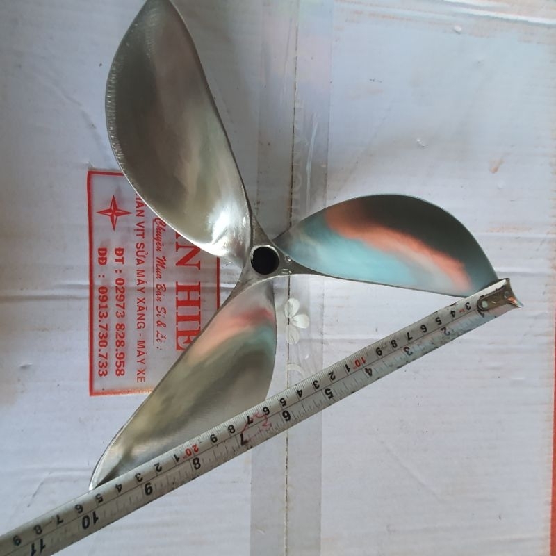 Chân vịt inox yanmar 3t72 3t74 3t75 kubota 72  cánh nhọn loại bóng mờ inox 316cam kết như hình giá sỉ