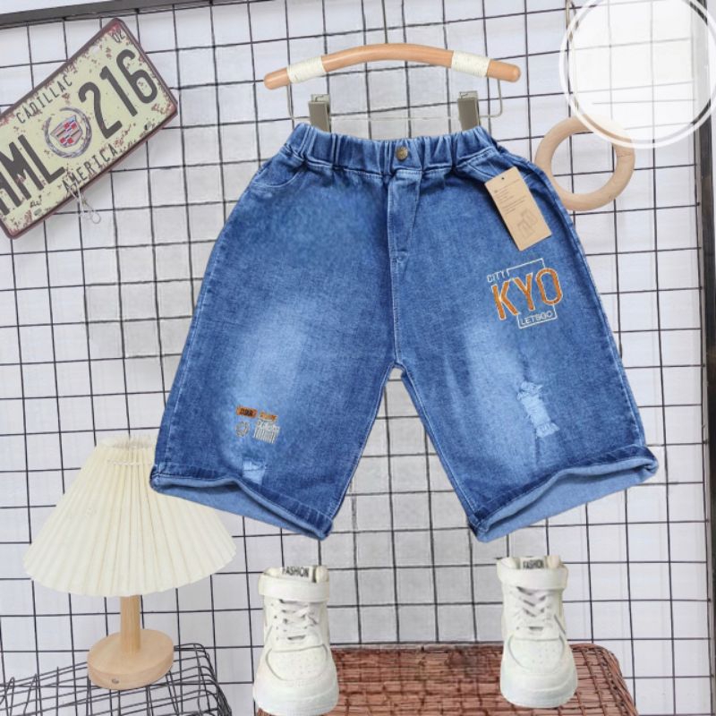 Quần jean lửng bé trai sz20_55kg/quần bò ngố bé trai chất mềm co giãn