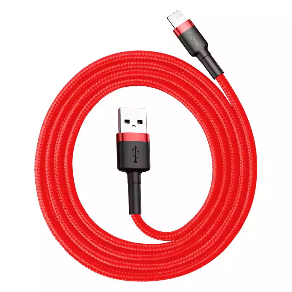 Cáp Sạc USB ip Baseus Sạc Nhanh 3A QC 3.0 Dây Bọc Dù Dài 1m/2m/3m Cho Điện Thoại Samsung Huawei Xiaomi