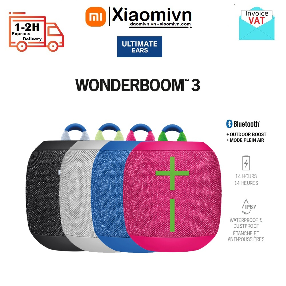 Loa di động Bluetooth Logitech UE Wonderboom 3 - Nhỏ gọn, Bass lớn 360o, kháng nước