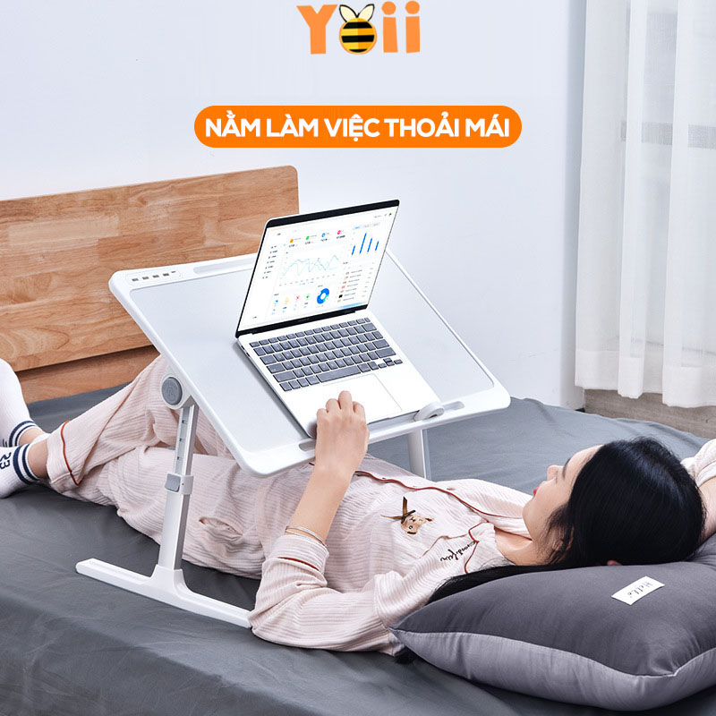 Bàn học gấp gọn thông minh cao cấp, bàn làm việc nhỏ gọn, tích hợp 4 cổng sạc usb, khe cắm ipad, tặng phụ kiện đèn quạt | BigBuy360 - bigbuy360.vn