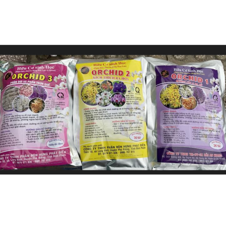 Dưỡng rễ, Cây, Kích Ra Hoa cho Phong Lan, cây kiểng_Combo 3 gói ORCHID 1, ORCHID 2, ORCHID 3014