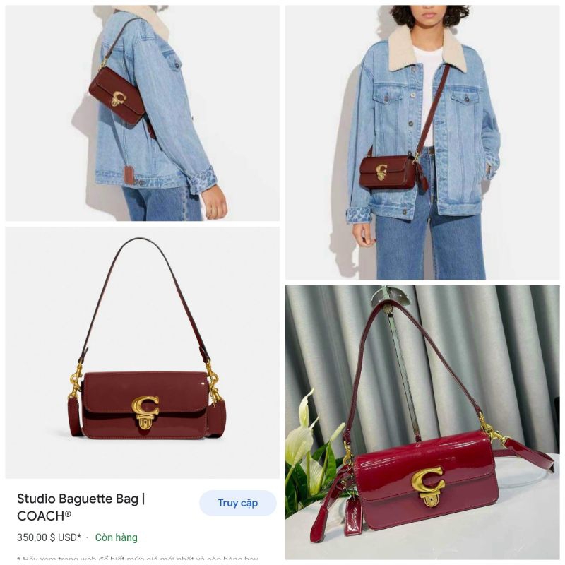 😋THANH LÝ TỒN KHO TÚI COACH DA THẬT BÓNG,2 DÂY ĐEO,FULL TAG,TÚI LỤA