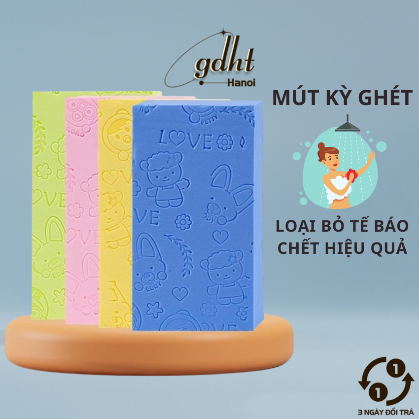 Mút tắm kì ghét , bọt biển tẩy tế bào chết tạo bọt nhiều màu dễ thương để lựa chọn huytuan3010