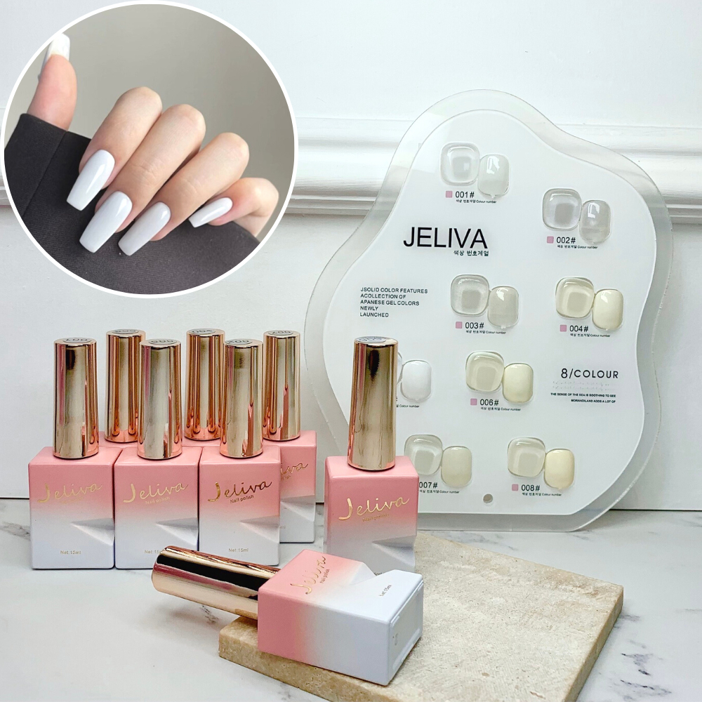 Set sơn gel trắng JELIVA 8 màu