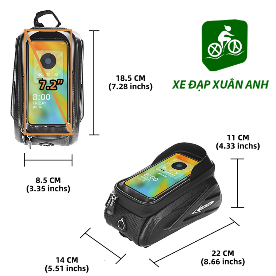 Túi Treo Sườn Trên Xe Đạp Đựng Điện Thoại Rzahuahu