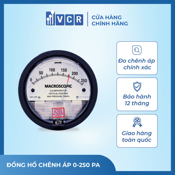Đồng hồ chênh áp 0 - 250pa