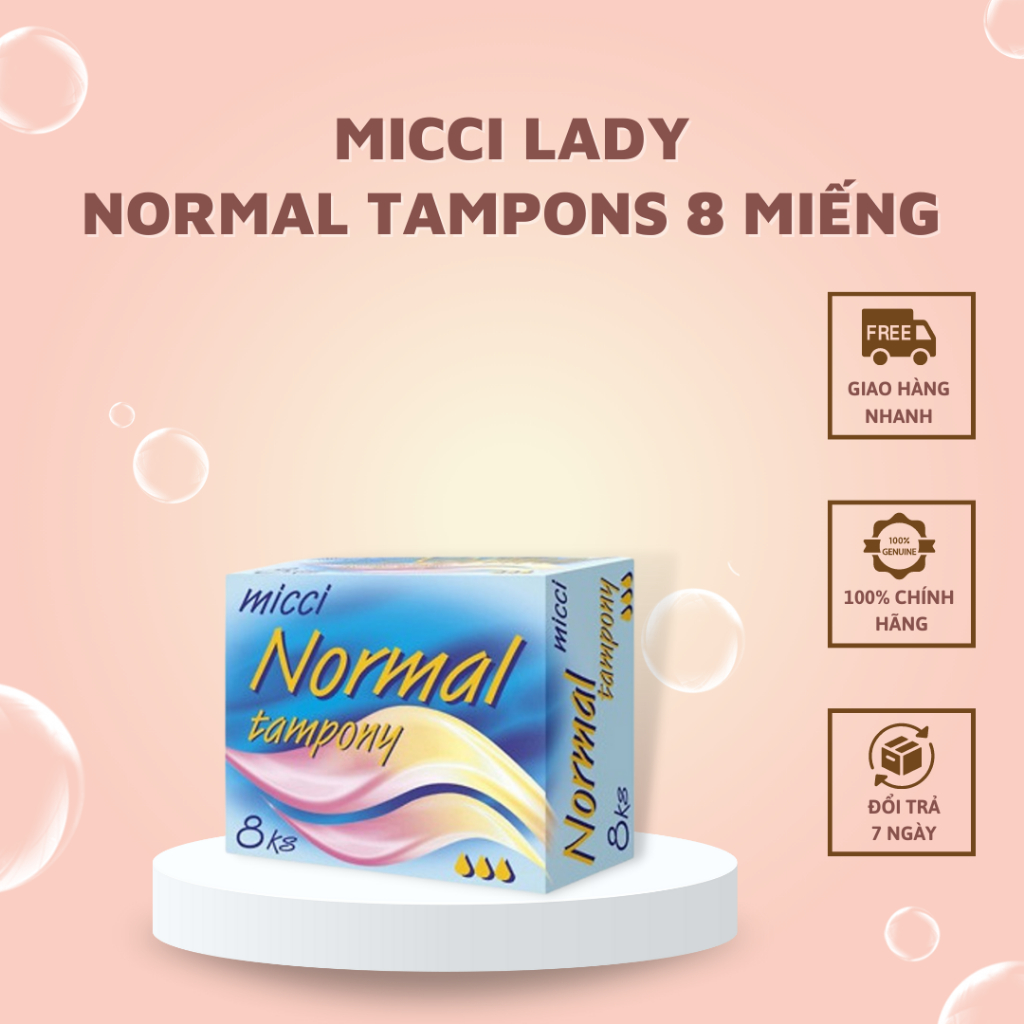 Băng Vệ Sinh Đặt Trong Micci Lady Tampons Normal Cao Cấp Tiện Lợi 8 Miếng