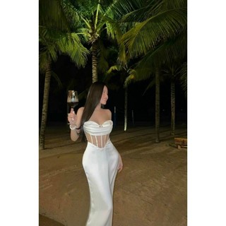 đầm body cúp ngực cổ đổ
