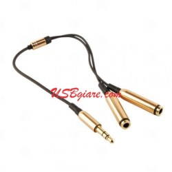 BỘ CHIA TAI NGHE 1 ĐẦU ĐỰC 3.5MM RA 2 ĐẦU CÁI 3.5MM CHỮ Y SONY MẠ VÀNG CỰC ĐẸP