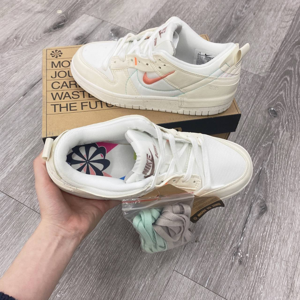 Giày SB Dunk Low Disrupt 2 Pale Ivory màu kem - Bản cao cấp Fullbox và phụ kiện