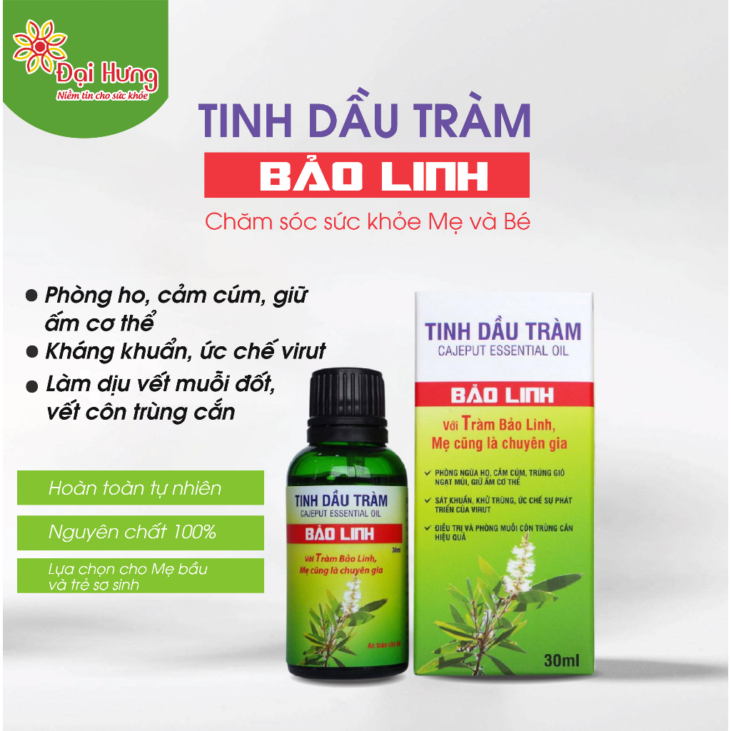 Tinh Dầu Tràm Huế Nguyên Chất | Giữ ấm cho bé|Phòng cảm ho - Dầu Tràm Bảo Linh