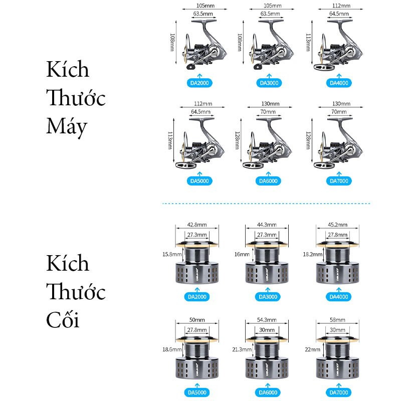 MÁY CÂU CÁ DEUKIO DA KIM LOẠI TAY NÚM CAO SU
