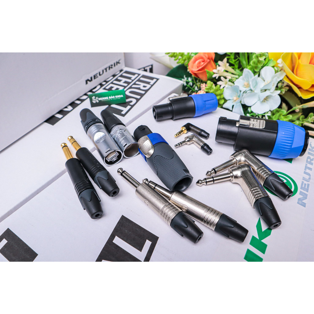 NP2X Jack âm thanh - Jack 6 ly mono chân trắng Neutrik