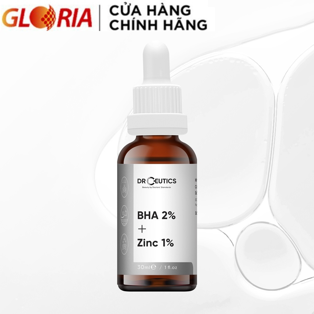 Serum BHA 2% + ZinC 1% DrCeutics Giảm Mụn Và Giảm Sưng Mụn 30ml-100ml