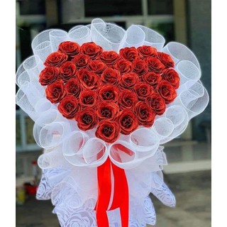 (Tặng đèn )Bó 30 bông nhũ Kim Tuyến cốt lưới tặng đèn, thiệp, chữ
