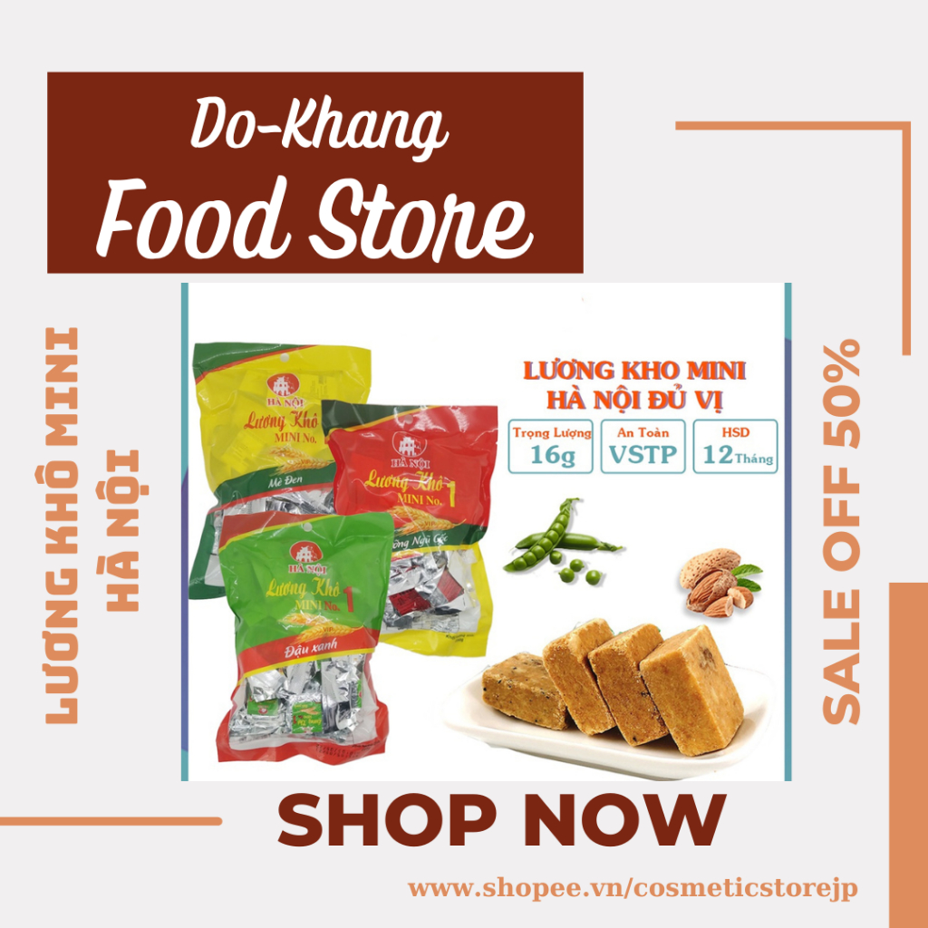 Lương khô mini Hà Nội mix vị, đồ ăn vặt công trường (L5g)