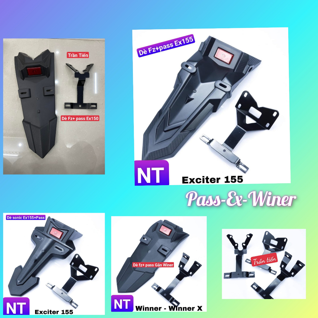 Dè Fz Exciter 150, 155 - Winner v1/v2/v3 kèm pát chống rung, chống gãy