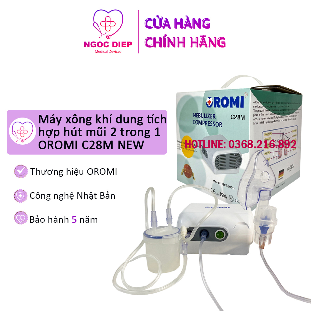 Máy xông khí dung và hút mũi 2 trong 1 OROMI Model C28M - Hàng chính hãng