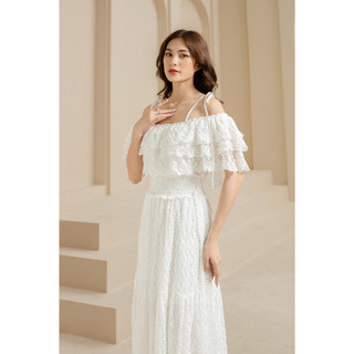 Đầm maxi ren lửng trễ vai mới nhất