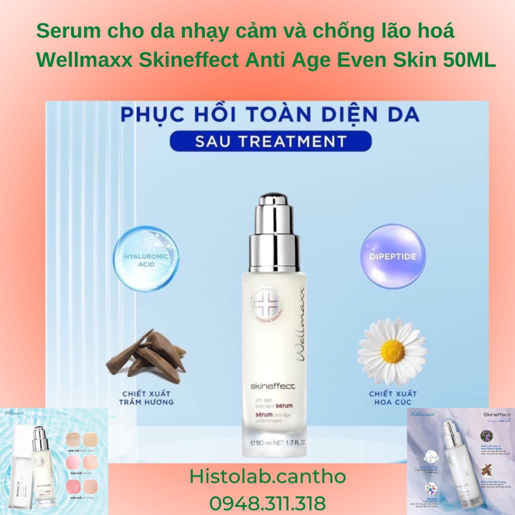 Serum cho da nhạy cảm và chống lão hoá Wellmaxx Skineffect Anti Age Even Skin