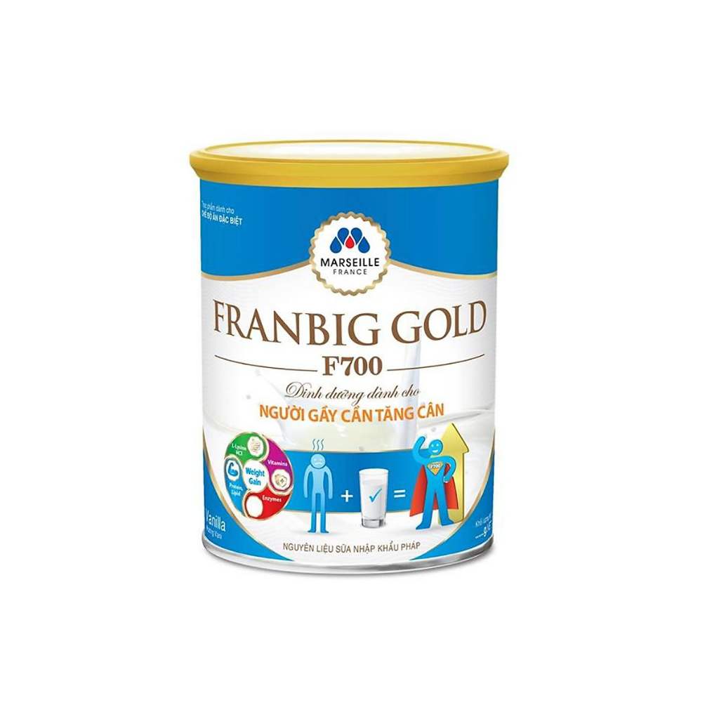 Sữa tăng cân FranBig Gold F700 - Lon 900g - Dinh dưỡng cho người gầy