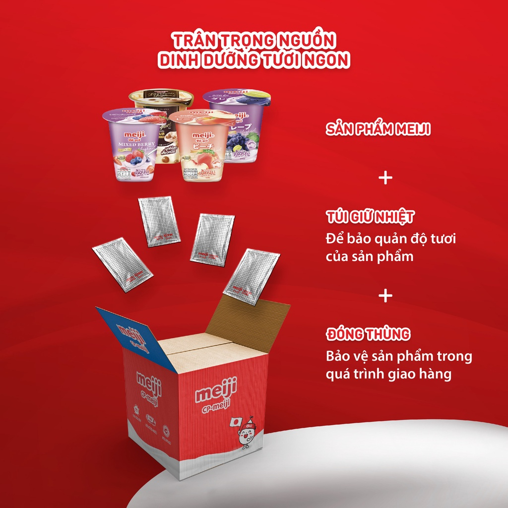 Sữa chua Meiji thạch dừa vị đào 135g