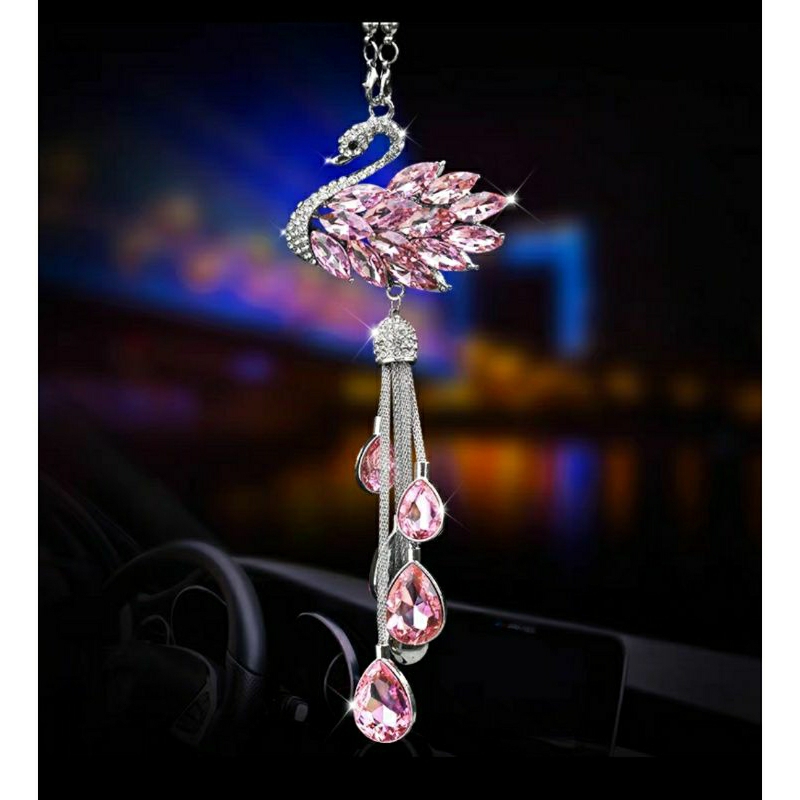 Full Đồ trang trí ô tô, trang trí nội thất ô tô đính kim cương đẹp, mặt dây chuyền nam nữ cao cấp, đồ trang trí màu hồng