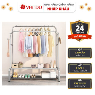 [ FREESHIP KÈM MÃ ] Giá kệ treo quần áo inox 304, Giá kệ treo quần áo sơn đen tĩnh điện để đồ đa năng