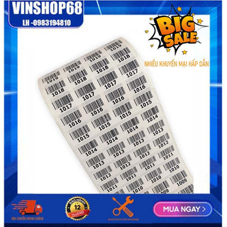 Decal in tem nhãn, mã vạch 25x15 mm, 4 tem/ hàng, khổ 110mm, cuộn dài 50m