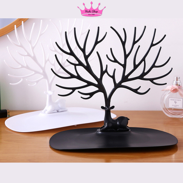 Giá treo trang sức hình con hươu, kệ trang sức bằng nhựa, cây treo phụ kiện trang sức