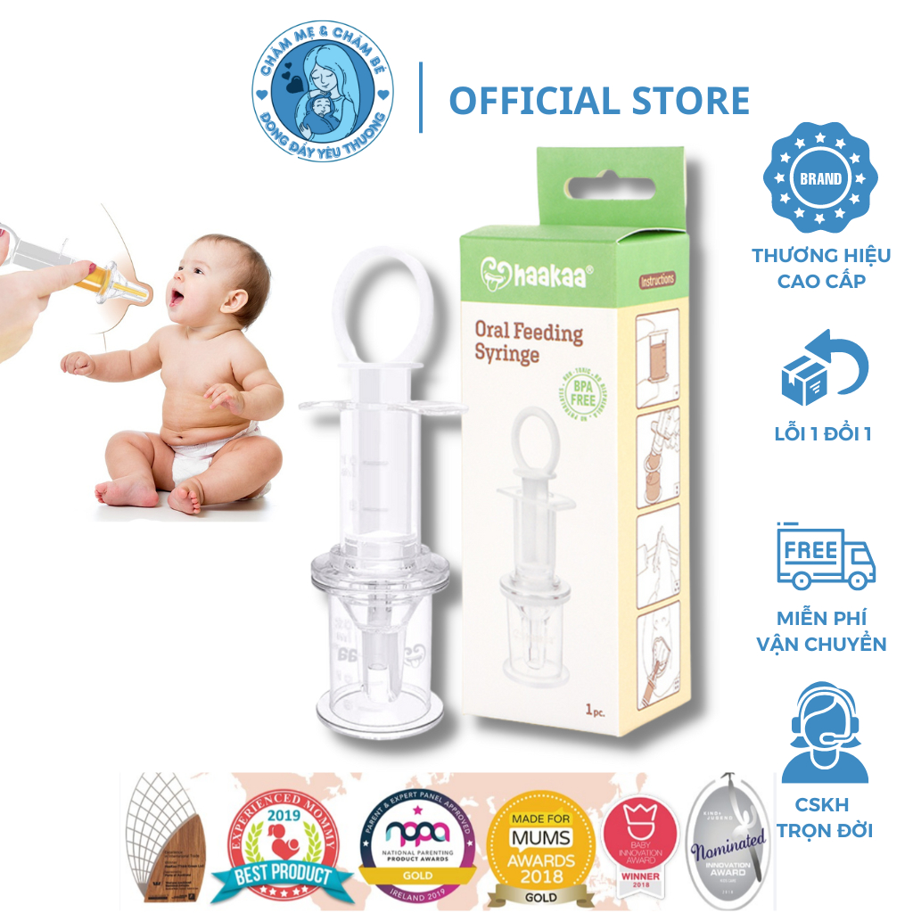 Dụng cụ uống thuốc, ăn sữa cho bé Silicone Haakaa. Bán chạy hàng đầu Thế giới (Mỹ, Anh)