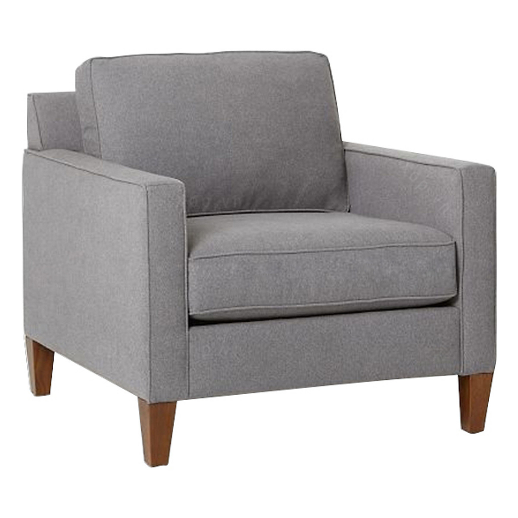 Ghế sofa đơn Tundo bọc vải viền nổi màu xám