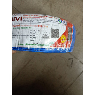 DÂY CÁP ĐIỆN CADIVI CV 1.5 (100 MÉT / CUỘN)