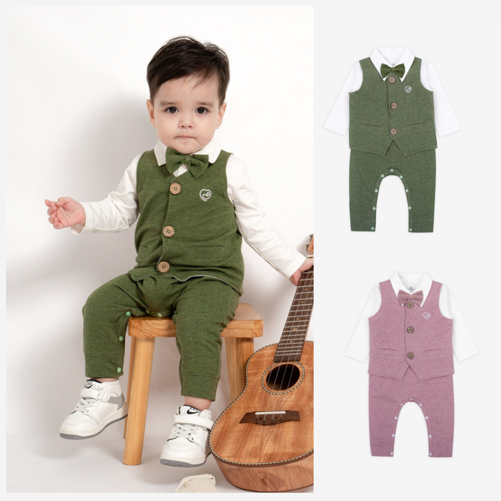 Body công tử kèm áo vest rời (tặng kèm nơ) BU Baby
