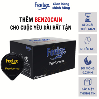 Bao cao su Feelex performa kéo dài thời gian quan hệ, nhiều gel bôi trơn - Hộp 10 bcs-olo store