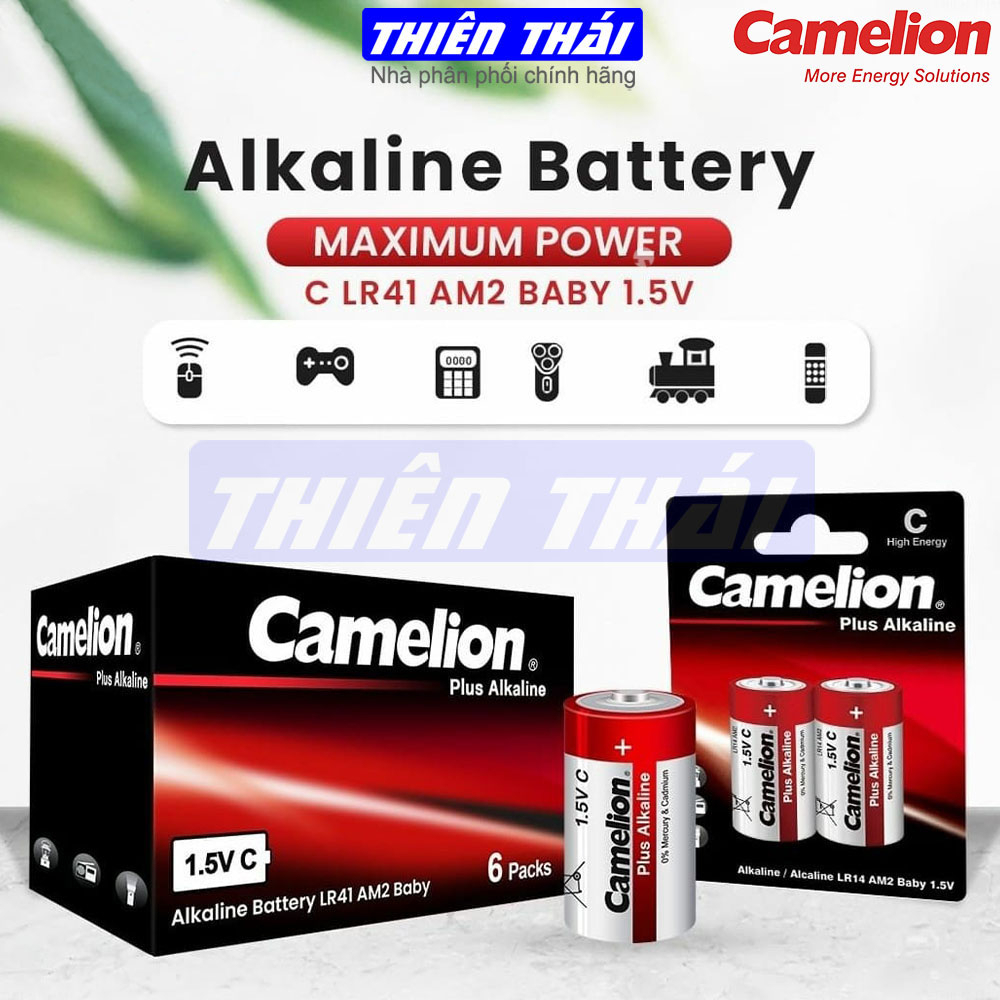 Pin đại pin trung Camelion LR20,LR14,pin kiềm1.5V.pin bếp gas Âm,dùng cho Đèn Pin, đài radio.
