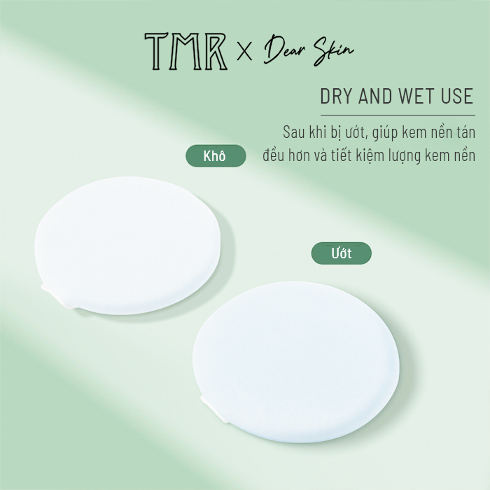 Bông Mút Tán Kem Nền BB Air Cushion TMR che phủ hoàn hảo cho làn da, mịn màng và căng bóng