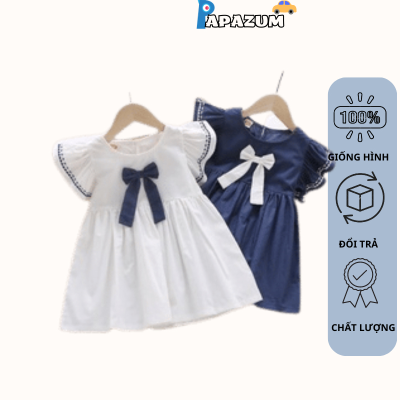 Váy body bé gái size đại chất thô đũi đính nơ tay cánh tiên tiểu thư PAPAZUM SF322