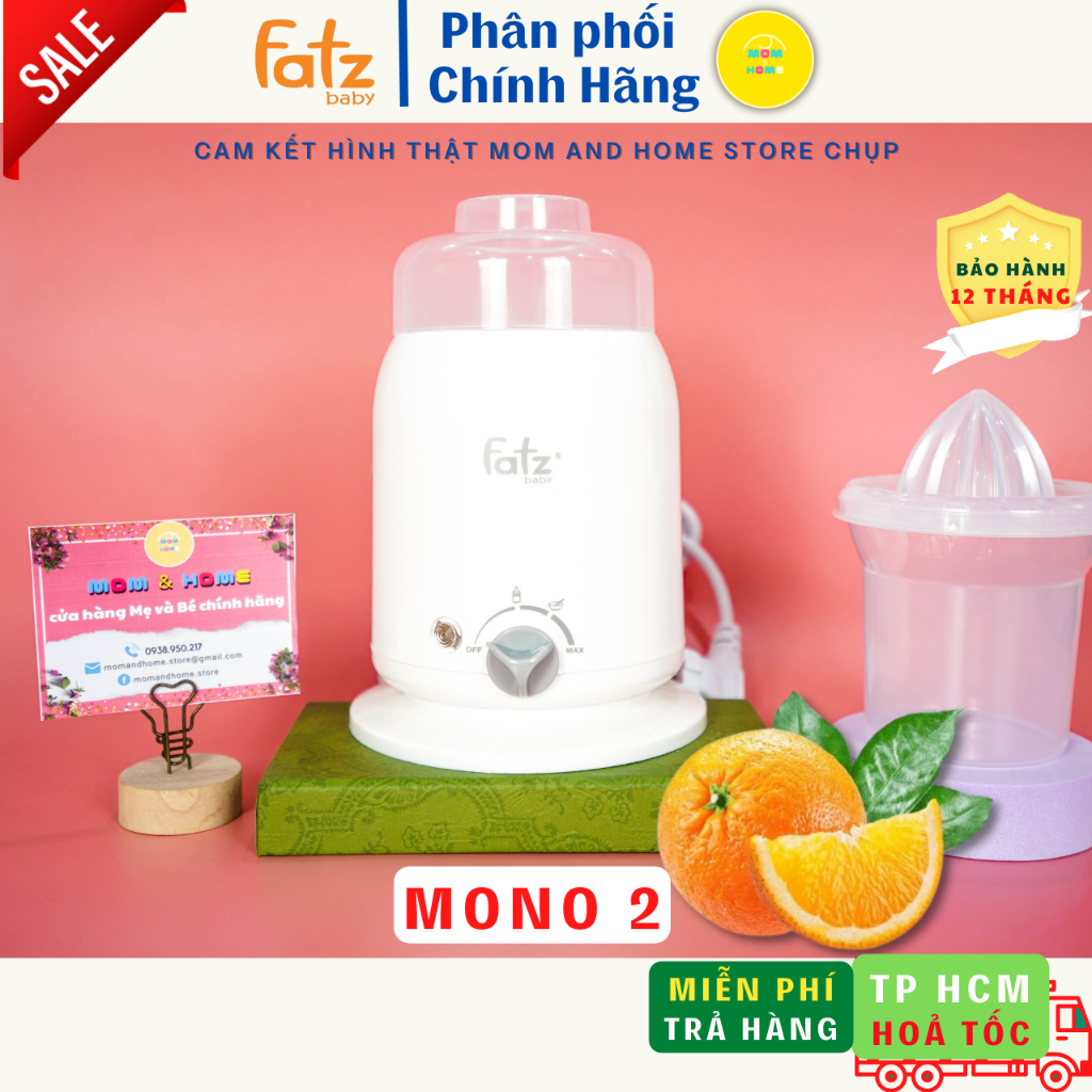 Máy Hâm Sữa và Thức Ăn Siêu tốc, Tiệt Trùng Bình Sữa FATZ BABY MONO 2 FB3002SL An toàn không BPA - Mom and Hom