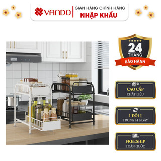 [Chính Hãng] Kệ Ngăn Kéo Trượt 2 Tầng Đa Năng Thông Minh VANDO Để Bàn Nhà Bếp Nhà Tắm