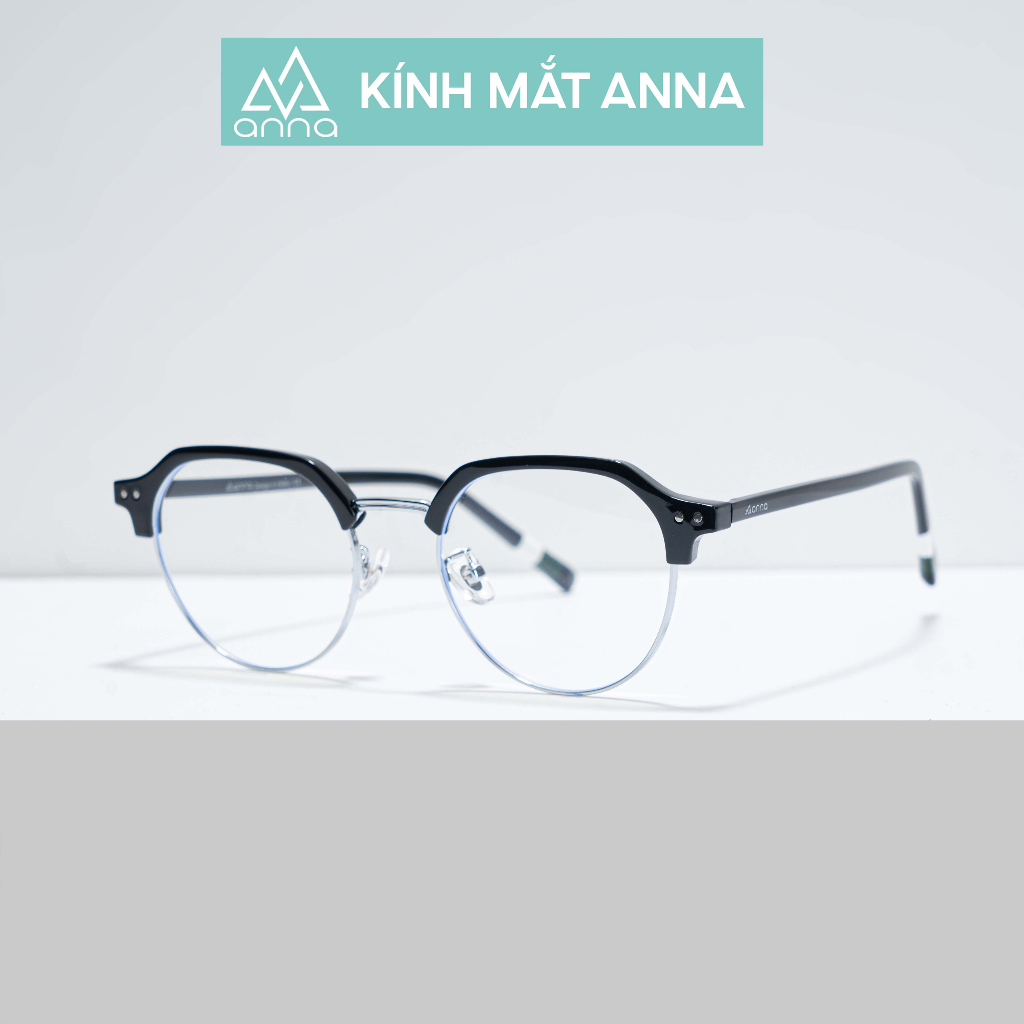 Gọng kính mắt thời trang ANNA nam nữ dáng tròn chất liệu kim loại cao cấp 400CN018