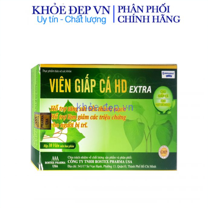 Viên giấp cá HD Extra hỗ trợ làm giảm cho người bị bệnh trĩ, tăng sức bền thành mạch – Hộp 30 viên