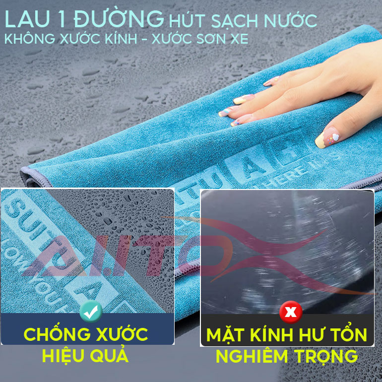 Khăn lau xe ô tô chuyên dụng AutoX vải lông cừu thâm hút và chống xước sơn xe cực tốt