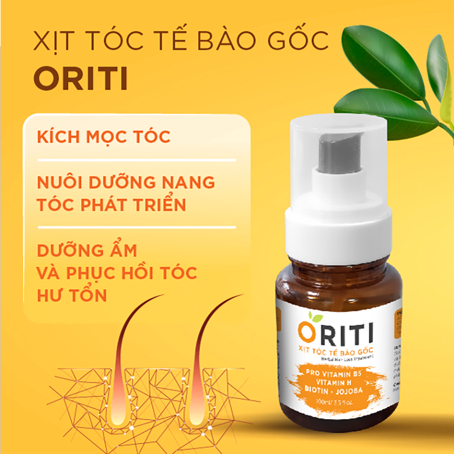 Xịt mọc tóc thảo mộc ORITI - Kích thích mọc tóc, ngăn rụng tóc ORITI dưỡng ẩm và phục hồi tóc hư tổn 100ml