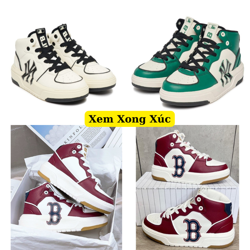 Giày MLB Chunky Liner High White Black, Giày Thể Thao MLB Chunky Liner Đen Trắng Cao Cổ Mẫu Mới 2023 Full Box Bill