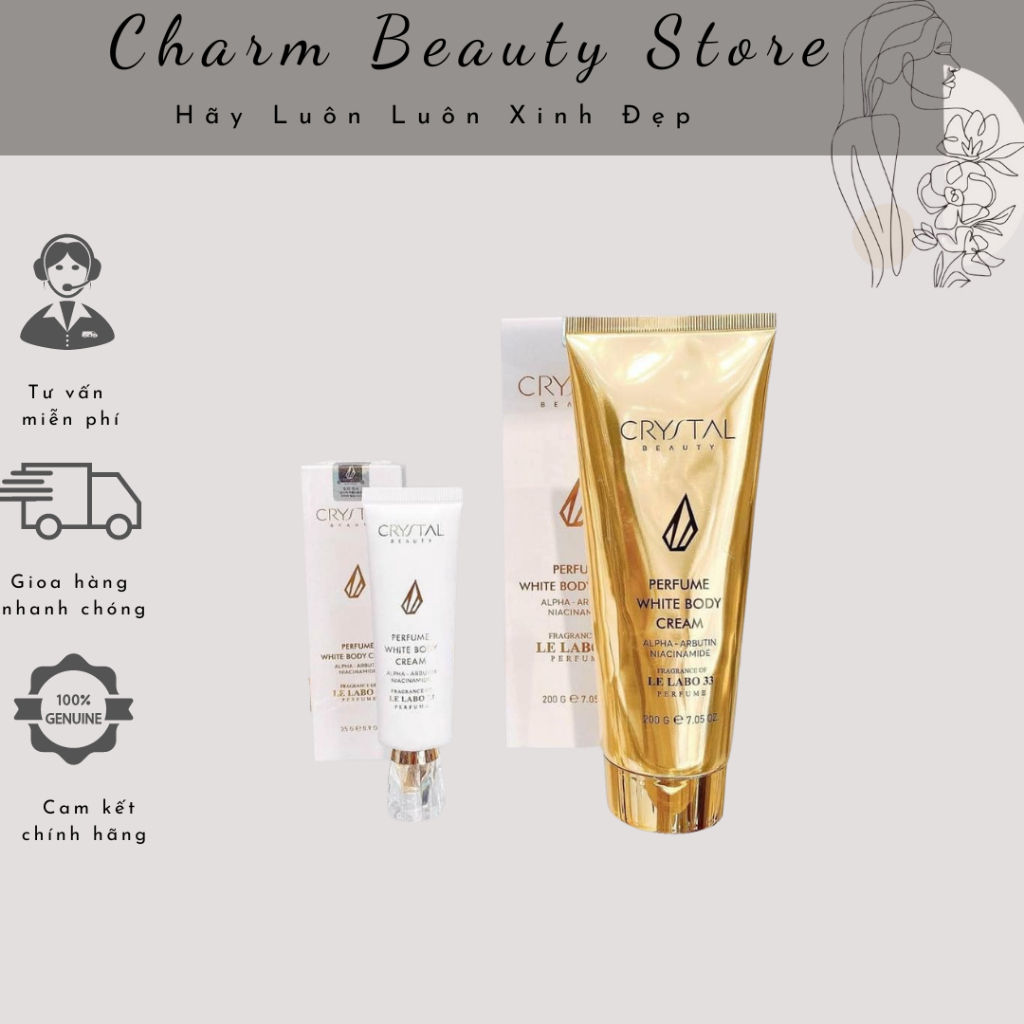 Kem Body Crystal Perfume White Body Cream Hương Nước Hoa Le Labo 33